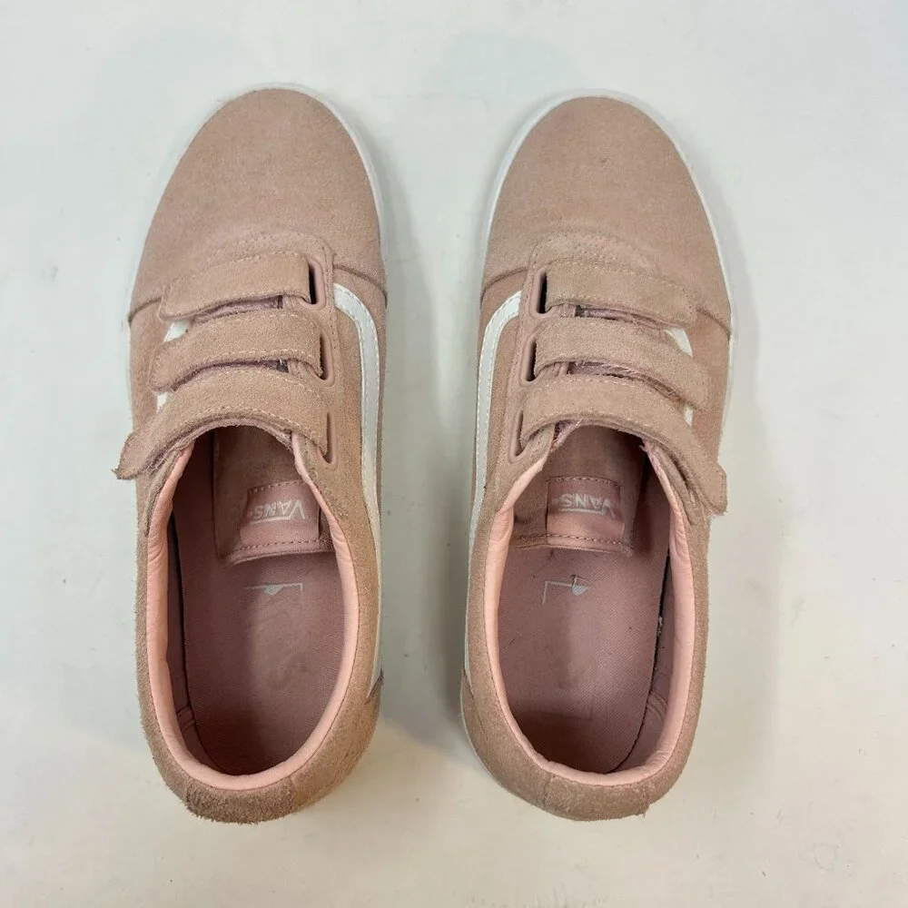 Vans Pink Suede Old Skool V Velcro Sneakers Womens 10 - Picture 8 of 10
